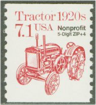 2127av 7.1c Tractor, Zip + 4 Precancel Coil F-VF Mint NH 2127bnh