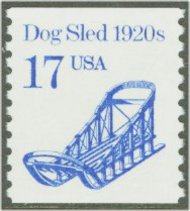 2135 17c Dog Sled Coil F-VF Mint NH 2135nh
