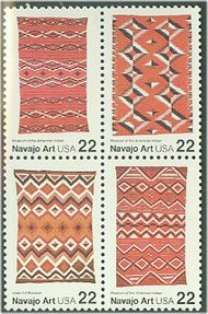 2235-8 22c Navajo Art F-VF Mint NH Plate Block of 4 2235pb