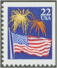 2276as 22c Flags  Fireworks Booklet Single F-VF Mint NH 2276v