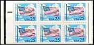2285Ac 25c Flag  Clouds, Booklet Pane of 6 F-VF Mint NH 2285Acbk
