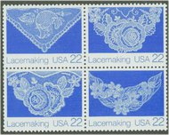 2351-4 22c Lacemaking 4 Singles F-VF Mint NH 2351sing