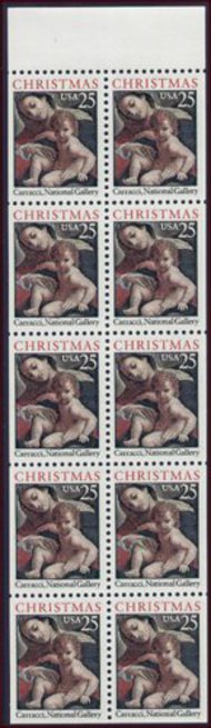 2427a 25c Christmas, Religious Booklet Pane F-VF Mint NH 2427a