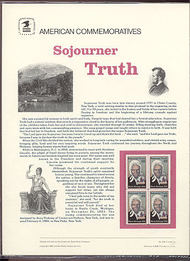 2203 22c Sojourner Truth USPS Cat. 258 Commemorative Panel cp258