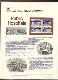 2210 22c Public Hospitals USPS Cat. 261 Commemorative Panel cp261