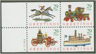 2715-8 29c Christmas Toys Attached Block of 4 from booklet F-VF  2715-8nh