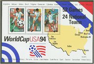 2837` 1.19 Soccer Souvenir Sheet Used Single 2837ssused