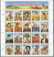2869 29c Legends of The West Sheet F-VF Mint NH 2869ss
