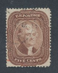 29 5c Jefferson, brown Type I  Used F-VF 29used