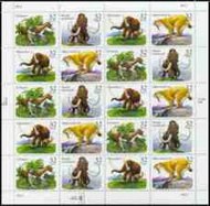 3077-80s 32c Prehistoric Animals Full Sheet of 20 Used 3077-80shus