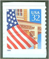3133 32c Flag over Porch Linerless Coil F-VF Mint NH 3033nh