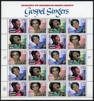 3216-9s 32c Gospel Singers Full Sheet 3216-9sh