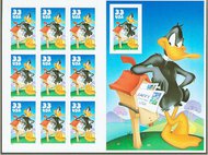 3307 Daffy Duck Pane of 10 1 stamp Imperforate F-VF Mint NH 3307shused
