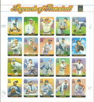 3408 33c Legends of Baseball Mint sheet of 20 different 3408sh