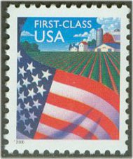 3448 (34c) Flag over Farm Water Activated F-VF Mint NH 3448nh