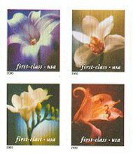3454-7 (34c) Four Flowers, Perf 10.25 x 10.75 F-VF Mint NH 3454-7nh