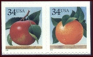 3493-4 34c Apple-Orange, Set of 2 Used Singles 3493-4pr