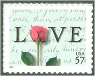 3551 57c Rose  Love Letter F-VF Mint NH 3551nh