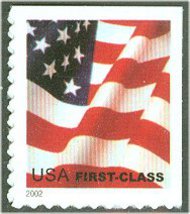 3624 (37c) Non Denominated Flagl arge 2002 Mint NH 3624nh