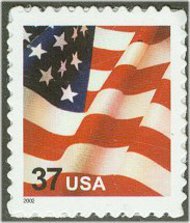 3630 37c Flag Small 2002 Plate Block 3630pb