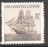 3869 37c USS Constellation Full Sheet 3869sh