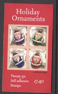 3887-90 37c Ornaments Vending Booklet 3890vb