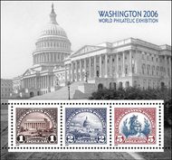 4075 8.00 Washington 2006 Set of 3 Used Singles from S/S 4075a-cusg
