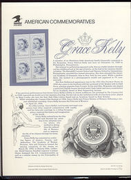 2749 29c Grace Kelly USPS Cat. 411 Commemorative Panel cp411