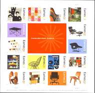 4333 42c Charles and Ray Eames Sheet of 16 Used 4333a-pusedsh