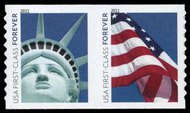4486-87 Forever Liberty  Flag, AP Plate Number Strip of 3 4487pnc