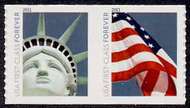 4488-89 Forever Liberty  Flag Stamps, (Sennett) Pair 4489NH