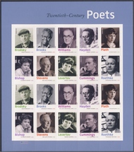4654-63 Forever Twentieth Century Poets Sheet of 20 4654ss