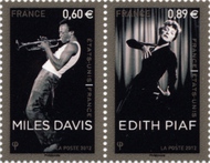 4692-3 Forever Edith Piaf  Miles Davis Set of 2 Used Singles 4692-3used
