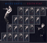 4692-3 Forever Edith Piaf  Miles Davis Sheet of 20 4693sh