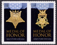 4822-3 Forever Medal of Honor Mint NH Attached Pair 4822-3nh