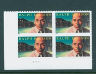 4866 91c Ralph Ellison Mint NH Plate Block 4866pb