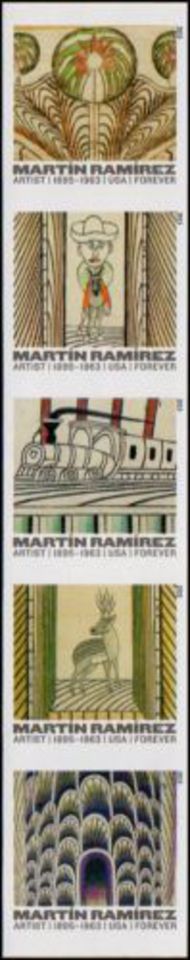4968i-72i Forever Martin Ramirez Mint Imperf Plate Block of 10 4968-72ipb