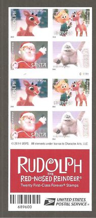 4946-49b Forever Rudolph The Reindeer Mint NH Booklet of 20 4946-49b