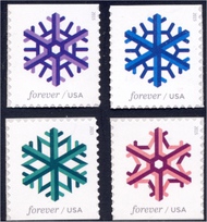 5031-34 Forever Geometric Snowflakes Set of 4 Used Singles 5021-4used