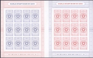5062-63 Forever World Stamp Show NY-2016, Folio 2 Sheets, Attached 5062-3sh