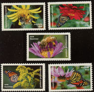 5228-32 Forever Protect Pollinators Set of 5 Used Singles 5228-32used