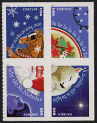5247-50 Forever Christmas Carols Block of 4 Mint 5247-50nh