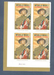 5300 Forever World War I Turning The Tide Mint Plate Block of 4 5300pb