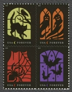 5420-23 Forever Spooky Silhouttes Mint Block of 4 5420-3nh