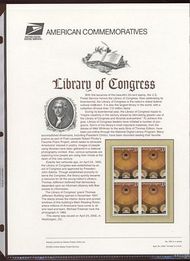3390 33c Library of Congres Commemorative Panel CAT 600 cp600