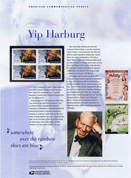 3905 37c Yip Harburg Commemorative Panel CAT 735  CP735