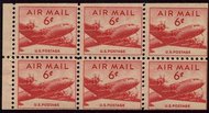 C 39a 6c Small Plane, Booklet Pane of 6 F-VF Mint NH c39anh