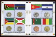 UNG 594 90c Coin and Flag Sheet of 8 ung594