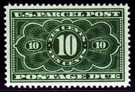 JQ4 10c Parcel Post Postage Due, Dark Green F-VF Used jq4used