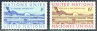 UNNY 194-95 6c- 15c U.N. Bldg Santiago UN New York F-VF Mint NH NY0194-95